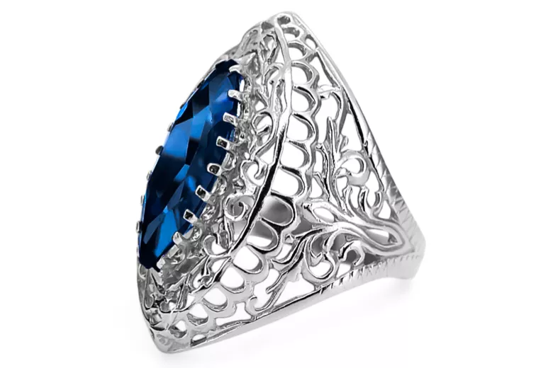 Artisanat vintage Anneau Saphir Argent sterling 925 vrc090s